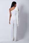 Shop_Swatee Singh_Ivory Crepe Asymmetric Bow Detail Jumpsuit _at_Aza_Fashions