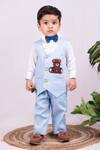 Buy_Toplove_Blue Waistcoat And Pant Terrylene Embroidered Thread Teddy Set _Online_at_Aza_Fashions