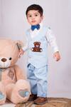 Buy_Toplove_Blue Waistcoat And Pant Terrylene Embroidered Thread Teddy Set 