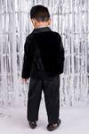 Shop_Toplove_Black Velvet, Cotton Sequins Elegant Noir Beaded Blazer And Pant Set _at_Aza_Fashions