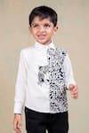 Toplove_White 100% Cotton Embroidered Bead Tiger Print Shirt _Online_at_Aza_Fashions