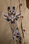 Shop_Toplove_Brown Cotton Beads Graceful Gain Giraffe Embroidered Shirt _Online_at_Aza_Fashions