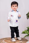 Buy_Toplove_White 100% Cotton Embroidered Thread Fly High Aeroplane Shirt _at_Aza_Fashions