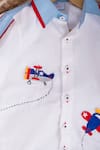 Shop_Toplove_White 100% Cotton Embroidered Thread Fly High Aeroplane Shirt _Online_at_Aza_Fashions