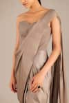 Shop_AMPM_Grey Cupro Embroidered Cord Sweetheart Lila Pre-draped Work Saree _Online_at_Aza_Fashions