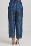 Buy_Urvashi Kaur_Blue Zari Kota Silk Embroidered Stitchline Pant  _Online_at_Aza_Fashions
