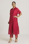 Urvashi Kaur_Red Striped Tissue Silk Pattern Pant _Online_at_Aza_Fashions