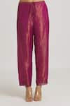 Shop_Urvashi Kaur_Fuchsia Metallic Zari Woven Pant _Online_at_Aza_Fashions