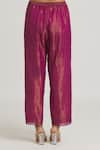 Urvashi Kaur_Fuchsia Metallic Zari Woven Pant _at_Aza_Fashions