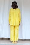 Shop_Ayaka_Yellow Viscose Tabby Plain Pull On Trouser  _at_Aza_Fashions