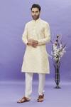 Buy Arihant Rai Sinha Cream Jacquard, Silk, Brocade Embroidery Geometric Pattern Kurta Online at Aza Fashions Buy_Arihant Rai Sinha_Cream Jacquard, Silk, Brocade Embroidery Geometric Pattern Kurta_Online_at_Aza_Fashions