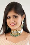 Buy_Ishhaara_Gold Plated Kundan Bead Drop Choker Set _at_Aza_Fashions