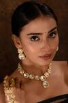 Buy Ishhaara Gold Plated Diamonds, Stones Polki Embellished Necklace Set at Aza Fashions Buy_Ishhaara_Gold Plated Diamonds, Stones Polki Embellished Necklace Set _at_Aza_Fashions
