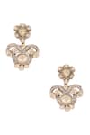 Shop_Ivorine_Gold Plated Embellished Tulip Cutwork Earrings _at_Aza_Fashions