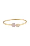 Shop_Ivorine_Gold Plated Embellished Floral Bracelet _at_Aza_Fashions