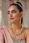Buy_Paisley Pop_Gold Plated Kundan Necklace Jewellery Set _at_Aza_Fashions