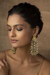 Buy_Paisley Pop_Gold Plated Kundan Embellished Earrings _at_Aza_Fashions