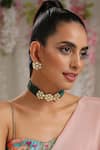 Buy_Paisley Pop_Gold Plated Kundan And Beads Green Necklace Set _at_Aza_Fashions