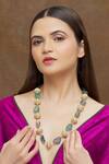 Buy_Saga Jewels_Multi Color Stone Multi-stone Long Necklace_at_Aza_Fashions