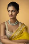 Buy_Paisley Pop_Gold Plated Stone Mint Kundan Embellished Choker Necklace  _at_Aza_Fashions