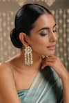 Buy_Paisley Pop_Gold Plated Kundan Dangler Earrings _at_Aza_Fashions