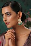 Buy_Paisley Pop_Gold Plated Kundan And Stone Green Danglers & Drops _at_Aza_Fashions