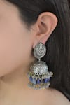 Buy_Heer-House Of Jewellery_Blue Bead And Stones Drop Jhumkis _at_Aza_Fashions