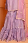 Buy_Abbaran_Purple Cotton Silk Embroidered Floral Round Dori Kurta Gharara Set _Online_at_Aza_Fashions