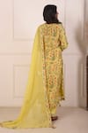 Shop_Abbaran_Yellow Kurta And Palazzo Cotton Silk Printed Digital Floral Straight Set _at_Aza_Fashions