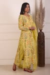 Buy_Abbaran_Yellow Kurta And Palazzo Cotton Silk Printed Digital Floral Straight Set _Online_at_Aza_Fashions