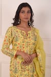 Shop_Abbaran_Yellow Kurta And Palazzo Cotton Silk Printed Digital Floral Straight Set _Online_at_Aza_Fashions