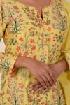 Abbaran_Yellow Kurta And Palazzo Cotton Silk Printed Digital Floral Straight Set _at_Aza_Fashions