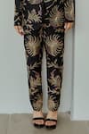 Shop Wabi Sabi By Anshum-Ritesh Black Chanderi Embroidery Collared The Great Indian Jacobean Jacket And Pant Set Online at Aza Fashions Shop_Wabi Sabi By Anshum-Ritesh_Black Chanderi Embroidery Collared The Great Indian Jacobean Jacket And Pant Set _Online_at_Aza_Fashions