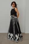 Shop Wabi Sabi By Anshum-Ritesh Black Cotton Satin, Cotton, The Unicorn Story Applique Embroidered Lehenga Set at Aza Fashions Shop_Wabi Sabi By Anshum-Ritesh_Black Cotton Satin, Cotton, The Unicorn Story Applique Embroidered Lehenga Set _at_Aza_Fashions