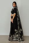 Buy Wabi Sabi By Anshum-Ritesh Black Organza Tassels, Embroidery V-neck Lotus Pond Saree With Blouse Online at Aza Fashions Buy_Wabi Sabi By Anshum-Ritesh_Black Organza Tassels, Embroidery V-neck Lotus Pond Saree With Blouse _Online_at_Aza_Fashions