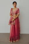Buy Wabi Sabi By Anshum-Ritesh Pink Organza Embroidery Sada Bahar Hand Saree With Blouse at Aza Fashions Buy_Wabi Sabi By Anshum-Ritesh_Pink Organza Embroidery Sada Bahar Hand Saree With Blouse _at_Aza_Fashions