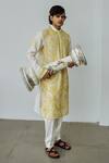 Buy_Wabi Sabi By Anshum-Ritesh_Green Chanderi Embroidery Passion Paisley Hand Kurta And Pant Set _at_Aza_Fashions