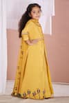 Shop_Vivedkids_Yellow Crepe Tassels Parrot Print Jacket Anarkali Set _at_Aza_Fashions