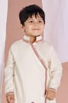 Buy_Vivedkids_White Linen Embroidered Krishna Kurta And Dhoti Pant Set _Online_at_Aza_Fashions
