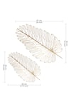 Logam_Gold Mild Steel Wired Work Palm Leaf Wall Decor 2 Pcs Set_at_Aza_Fashions