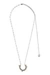 Shop_Outhouse_Gold Plated Crystal Crescent Pendant Necklace - Single Pc _at_Aza_Fashions