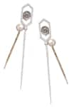 Shop_Outhouse_Silver Plated Swarovski Pearl Crystal Statement Studs _at_Aza_Fashions