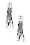 Shop_Outhouse_Silver Plated Swarovski Pearl Crystal Tassel Long Earrings _at_Aza_Fashions