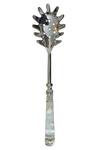 Shop Assemblage Silver Stainless Steel, Mother Of Pearl Carved Serving Spoons Set 6 at Aza Fashions Shop_Assemblage_Silver Stainless Steel, Mother Of Pearl Carved Serving Spoons Set 6_at_Aza_Fashions