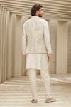 Shop_MATSYA_Off White Silk Chanderi Solid Straight Kurta And Pant Set _at_Aza_Fashions