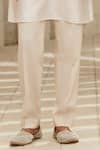 MATSYA_Off White Silk Chanderi Solid Straight Kurta And Pant Set _Online_at_Aza_Fashions