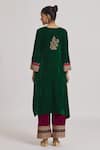 Rahul Singh Green Velvet Embroidery V-neck Kurta And Pyjama Set Online at Aza Fashions Rahul Singh_Green Velvet Embroidery V-neck Kurta And Pyjama Set _Online_at_Aza_Fashions