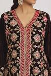 Shop_Rahul Singh_Multi Color Velvet Embroidery V-neck Kurta And Pyjama Set _Online_at_Aza_Fashions