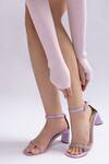 Shop_THE FROU FROU STUDIO_Purple Embellished Strap Block Heels _at_Aza_Fashions