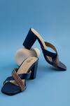 Shop_THE FROU FROU STUDIO_Blue Embroidered Alzena Cross Strap Heels _at_Aza_Fashions